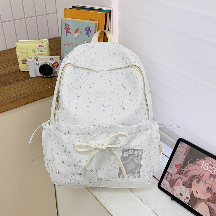 Star-Printed Casual Backpack