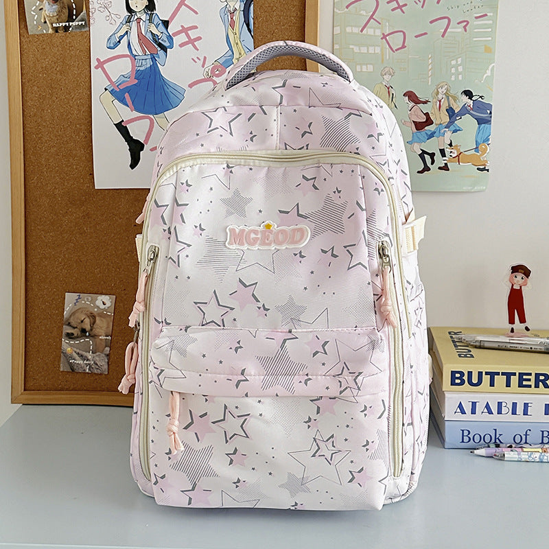 Star-Printed Multifunctional Backpack