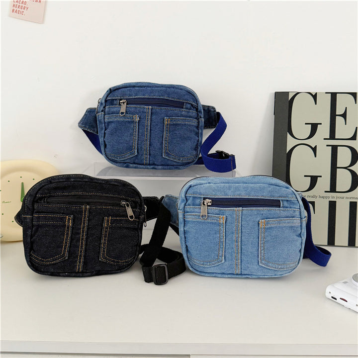 Compact Denim Crossbody Bag