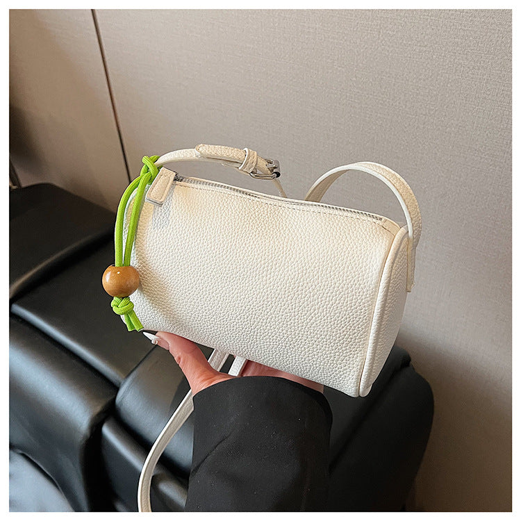 Women's Shoulder Bag made of high-quality synthetic leather with colorful drawstring