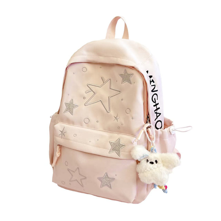 Star-Embroidered Lightweight Backpack