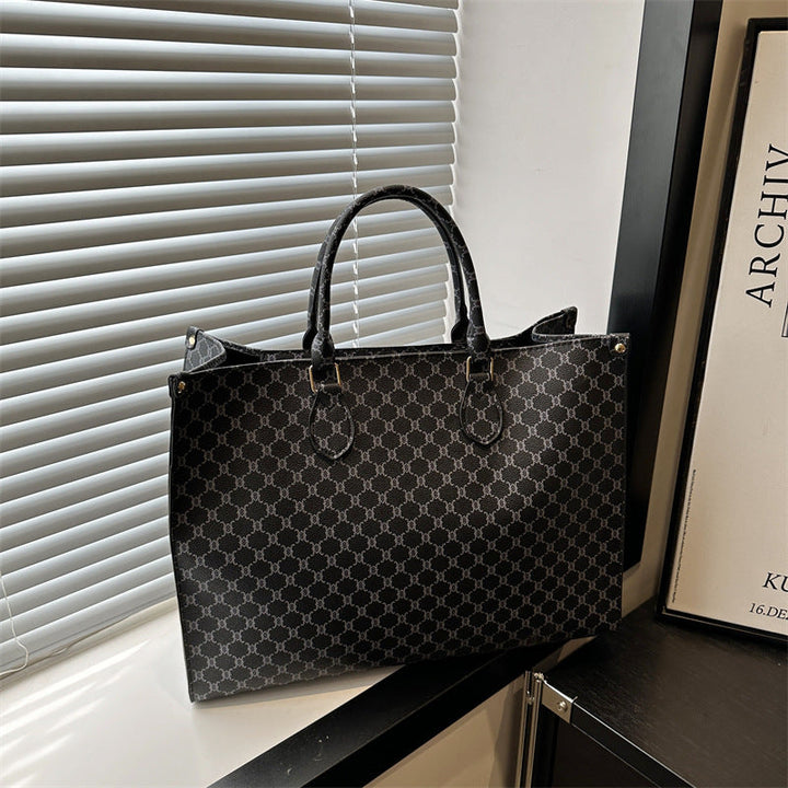 Women elegant tote bag with high-quality monogram design