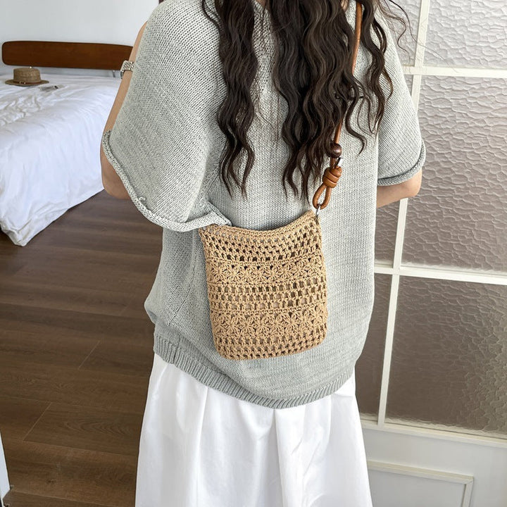 Women crocheted shoulder bag with decorative details