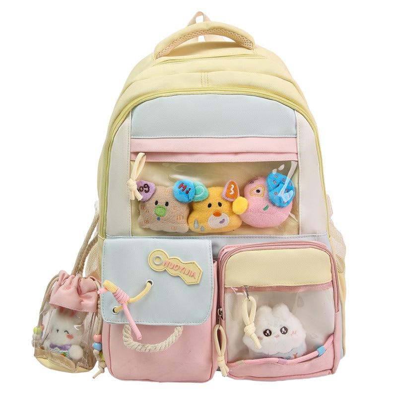 Cute Animal-Themed Multi-Pocket School Backpack