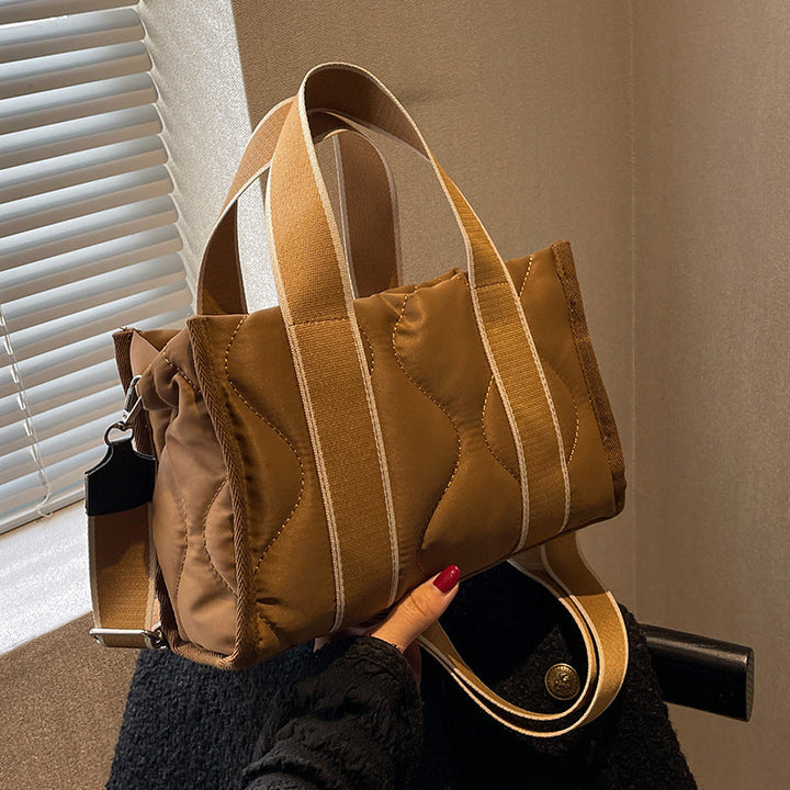 Women's practical shoulder bag with structured details