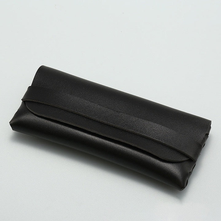 Folding premium soft leather sunglasses roll pouch