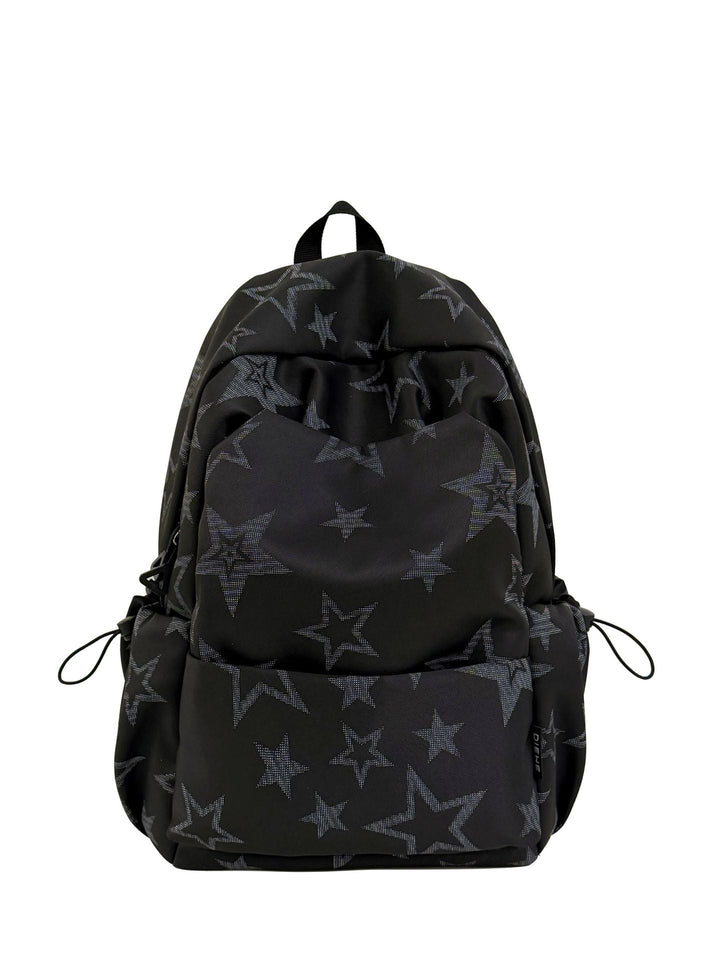 Star-Embroidered Casual School Backpack