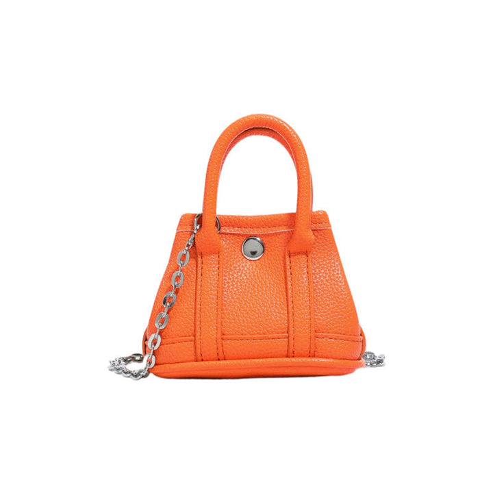 Ladies mini handbag with smooth structure and removable chain strap