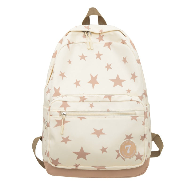 Star Print Casual School Backpack