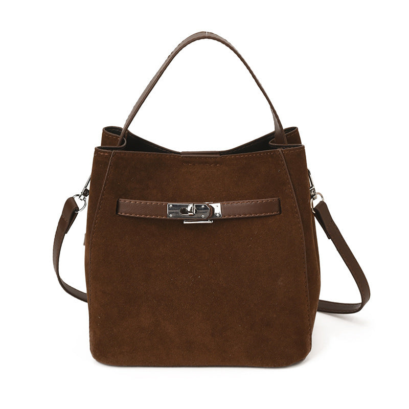 Ladies elegant suede tote bag