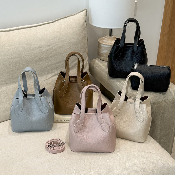 Women's mini shoulder bag with removable cosmetic pouch