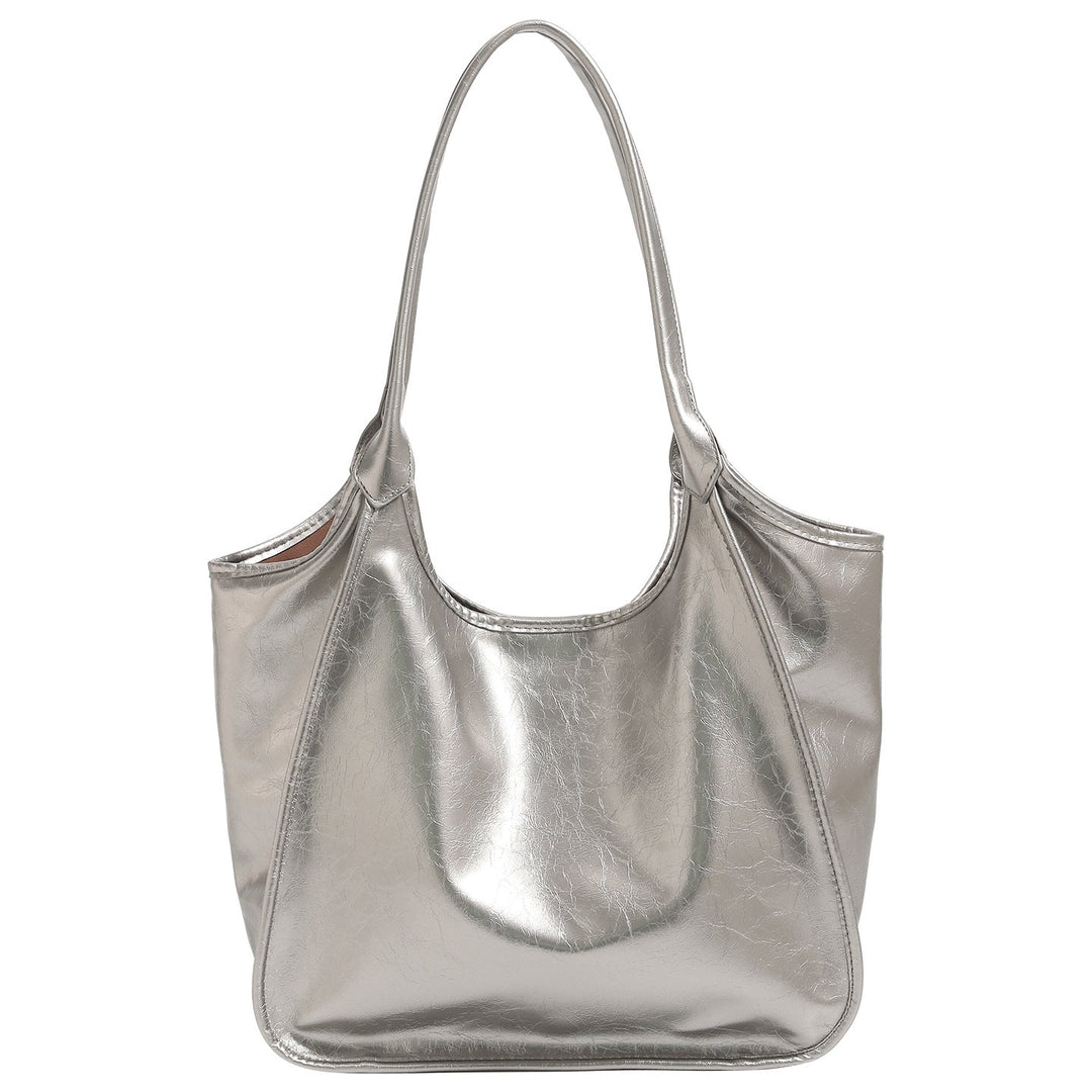 Women’s fashionable tote bag with shiny surface