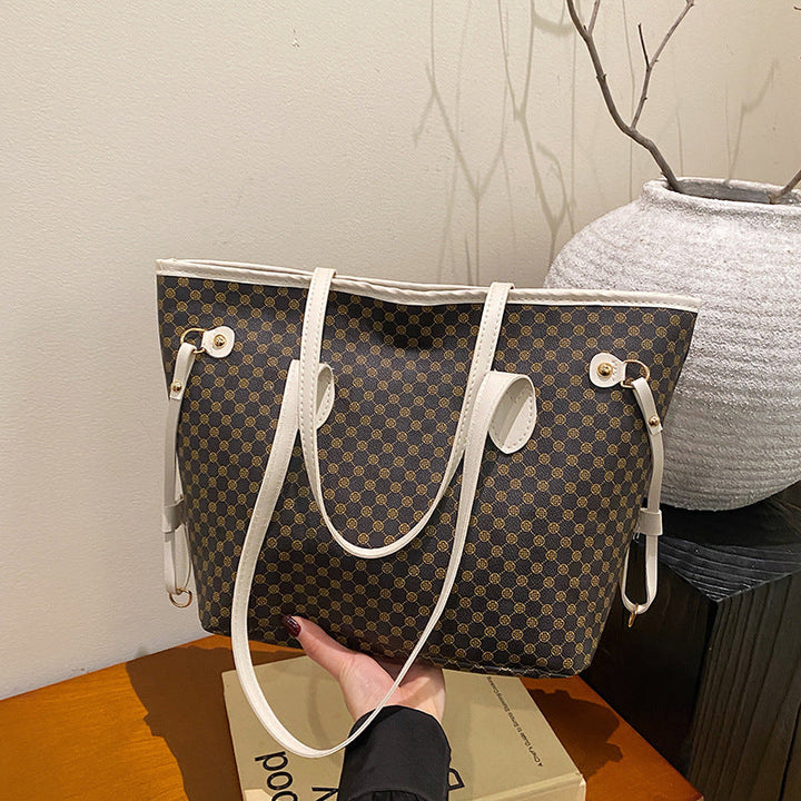 Ladies elegant tote bag with textured design and high-quality leather accents