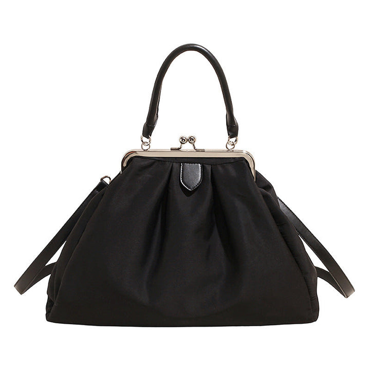 Women's large shoulder bag with elegant pleats and detachable shoulder strap
