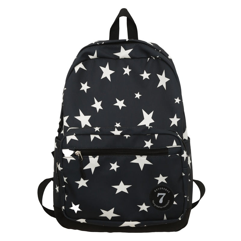 Star Print Casual School Backpack