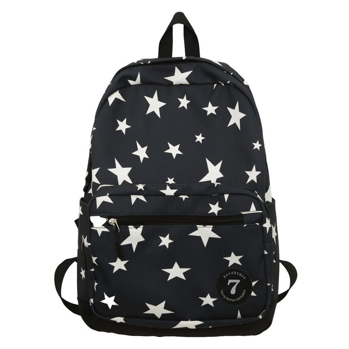 Star Print Casual School Backpack