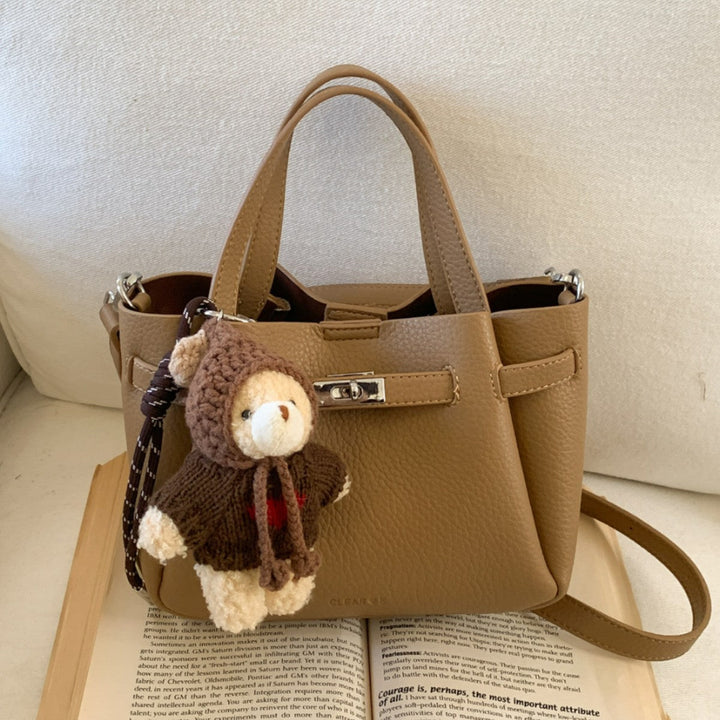 Women’s Mini Handbag with Cute Plush Pendant