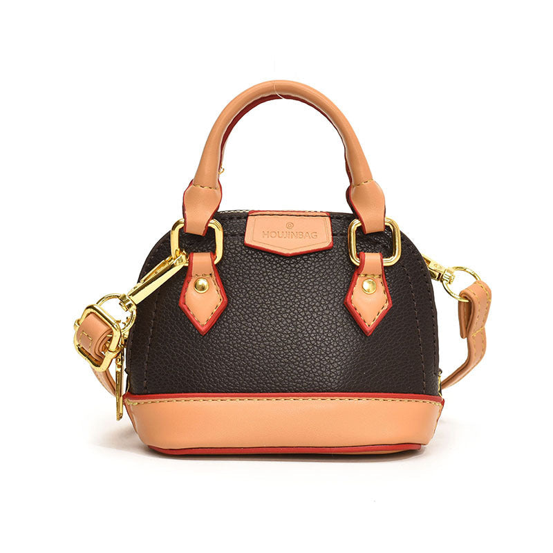 Women’s mini hobo bag made of textured synthetic leather with golden accents