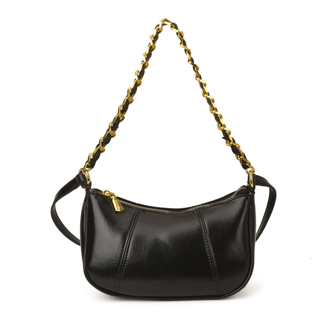 Women's shoulder bag with elegant chain accent