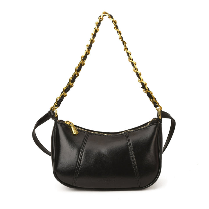Women's shoulder bag with elegant chain accent