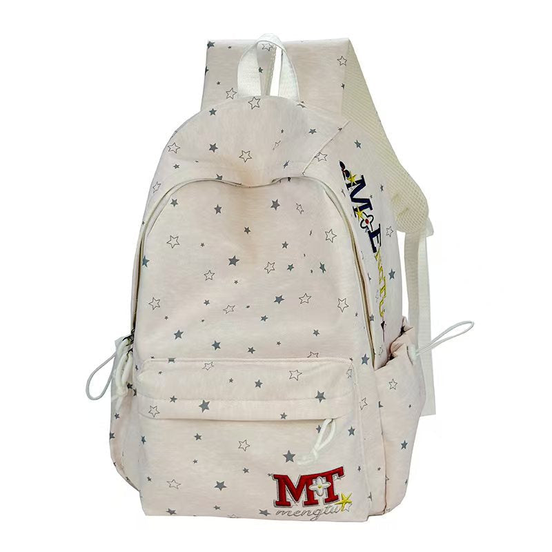 Star-Print Student Backpack