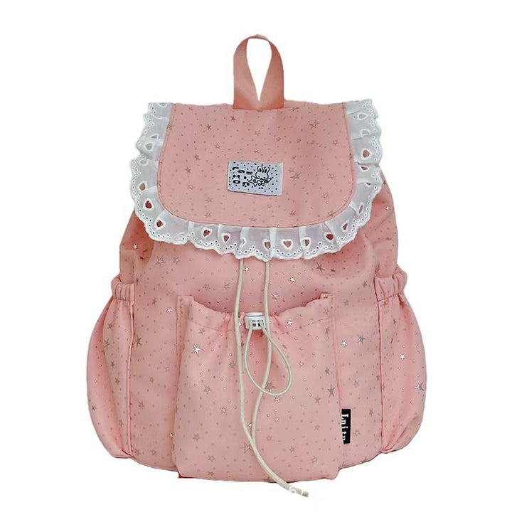Starry Design Ruffled Backpack