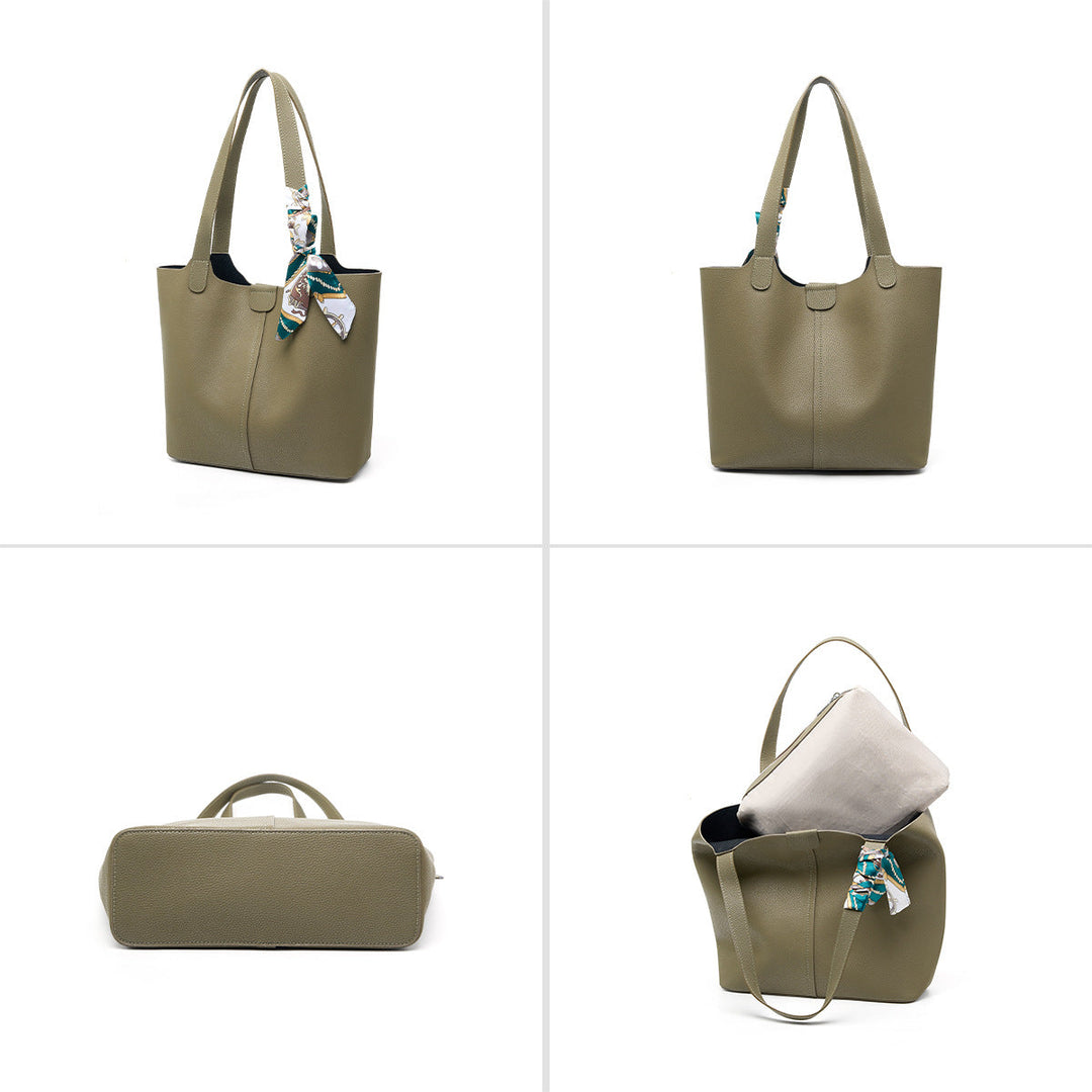 Women’s fashionable tote bag with detachable bow accessory
