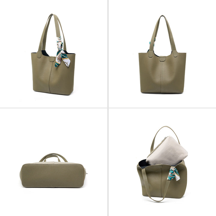 Women’s fashionable tote bag with detachable bow accessory