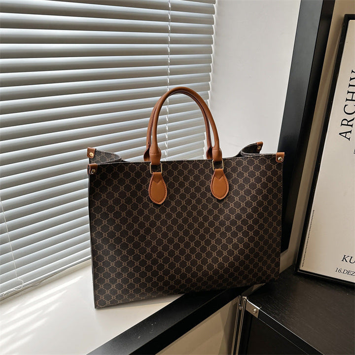 Women elegant tote bag with high-quality monogram design