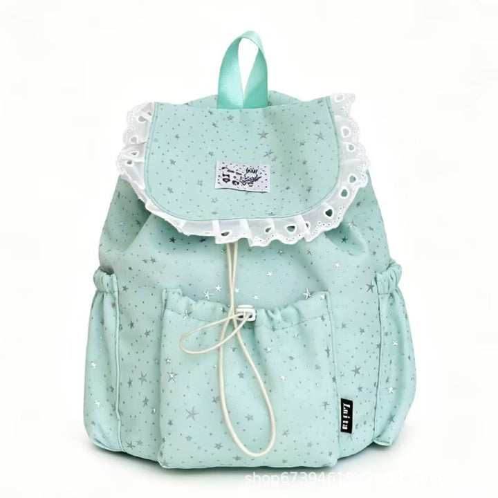 Starry Design Ruffled Backpack