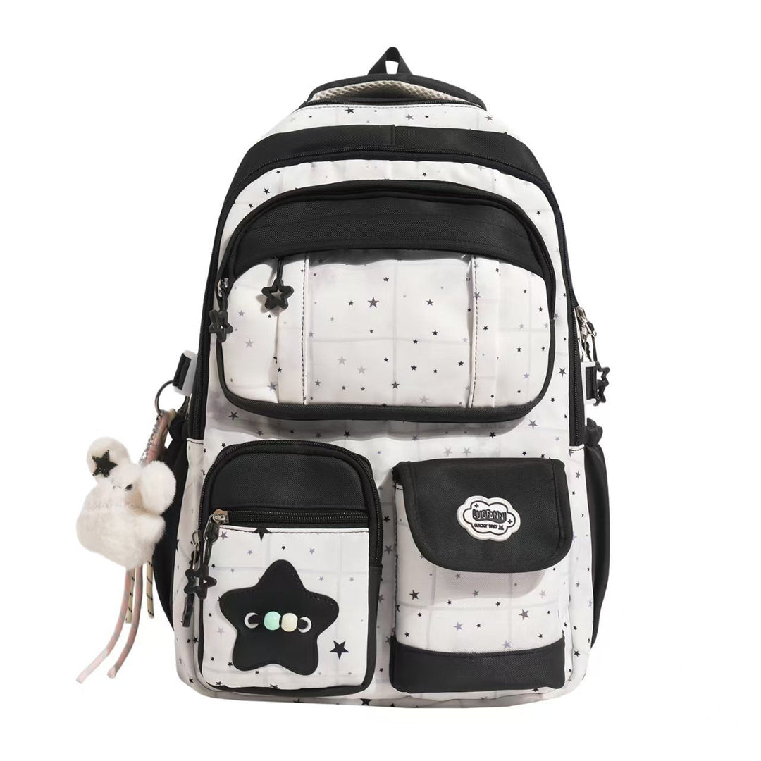 Star-Printed Multi-Functional Backpack