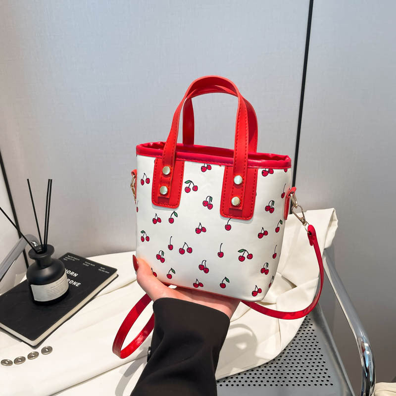 Women's mini handbag with fruity cherry design