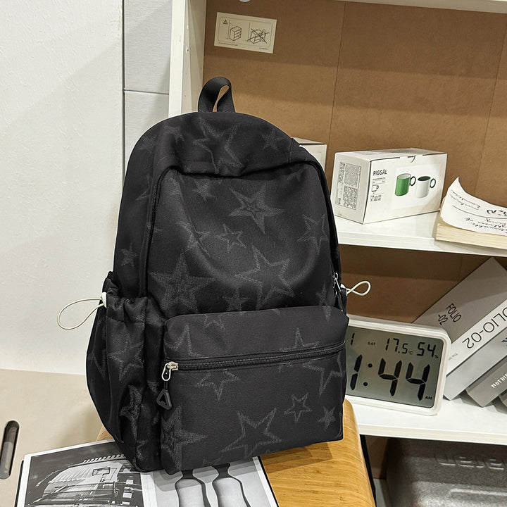 Stylish Star-Embellished Casual School Backpack