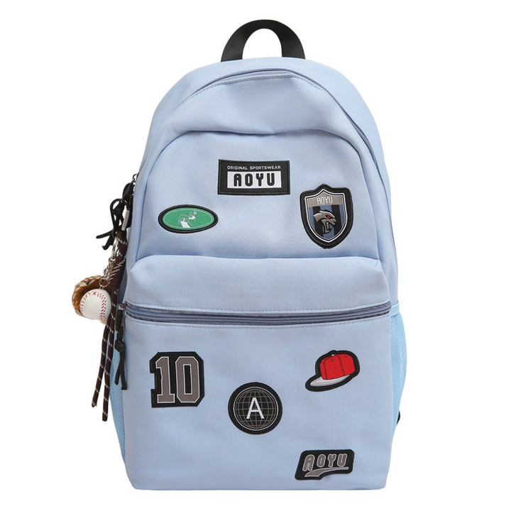 Stylish Graphic Patch School Backpack