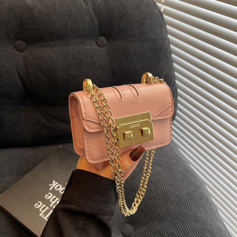 Women's mini handbag with elegant metal accents
