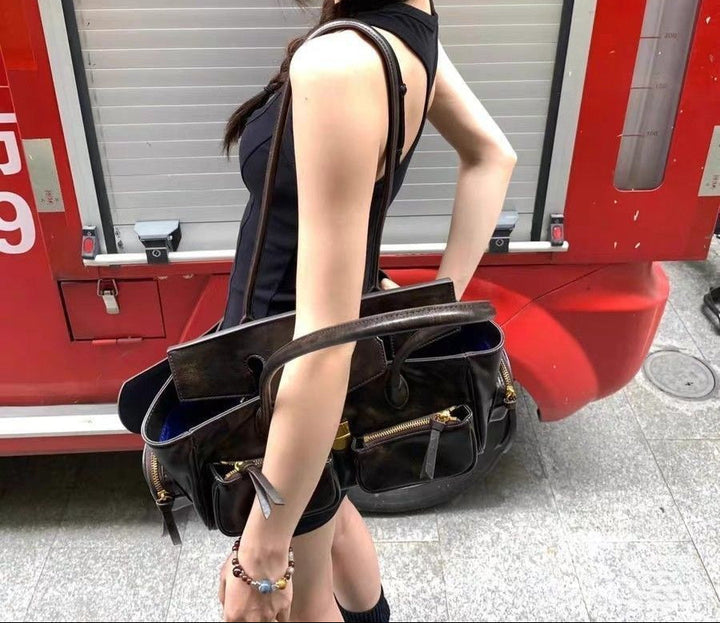 Retro Style Leather Handbag