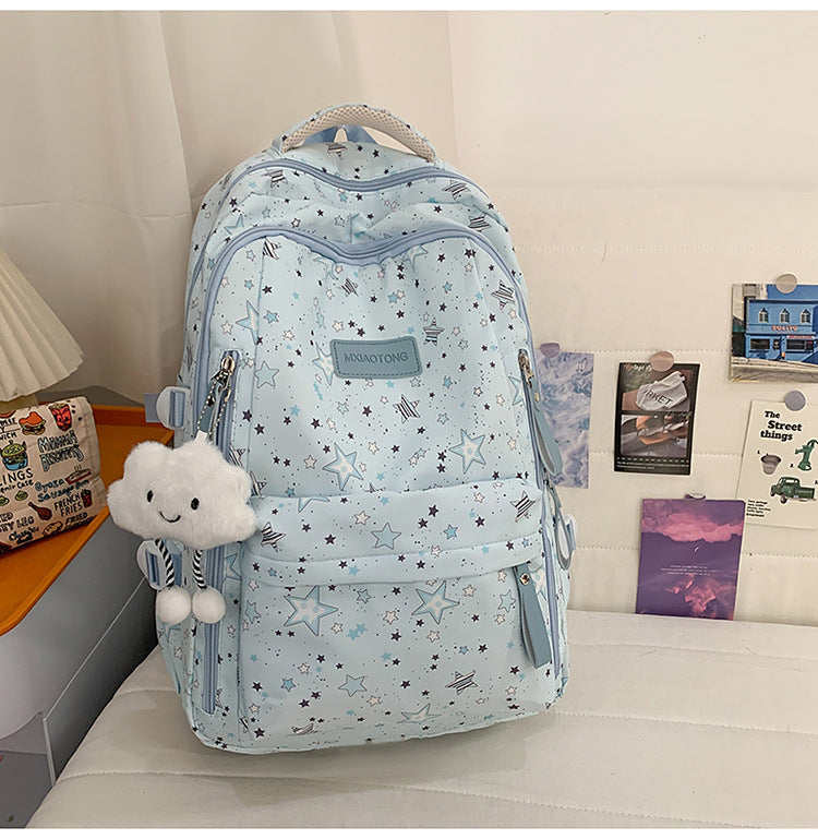 Stylish Star-Printed School Backpack