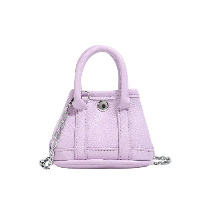 Ladies mini handbag with smooth structure and removable chain strap