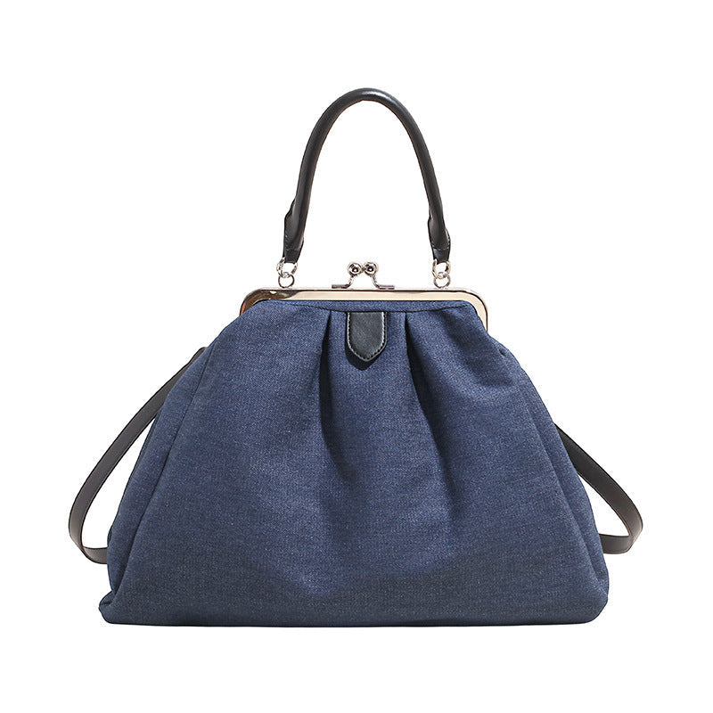 Women's large shoulder bag with elegant pleats and detachable shoulder strap