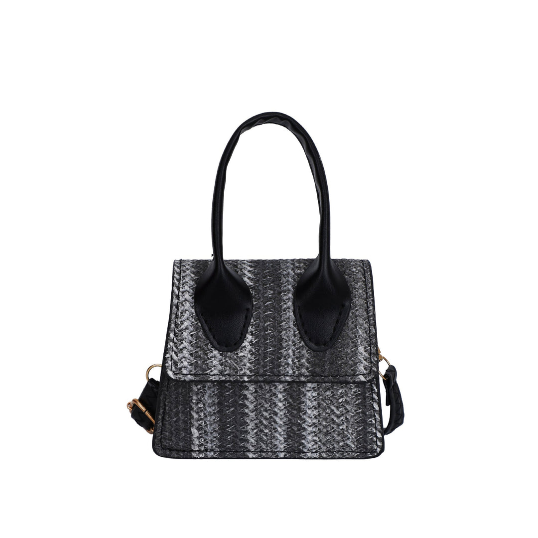Women's mini bag with woven design and detachable shoulder strap