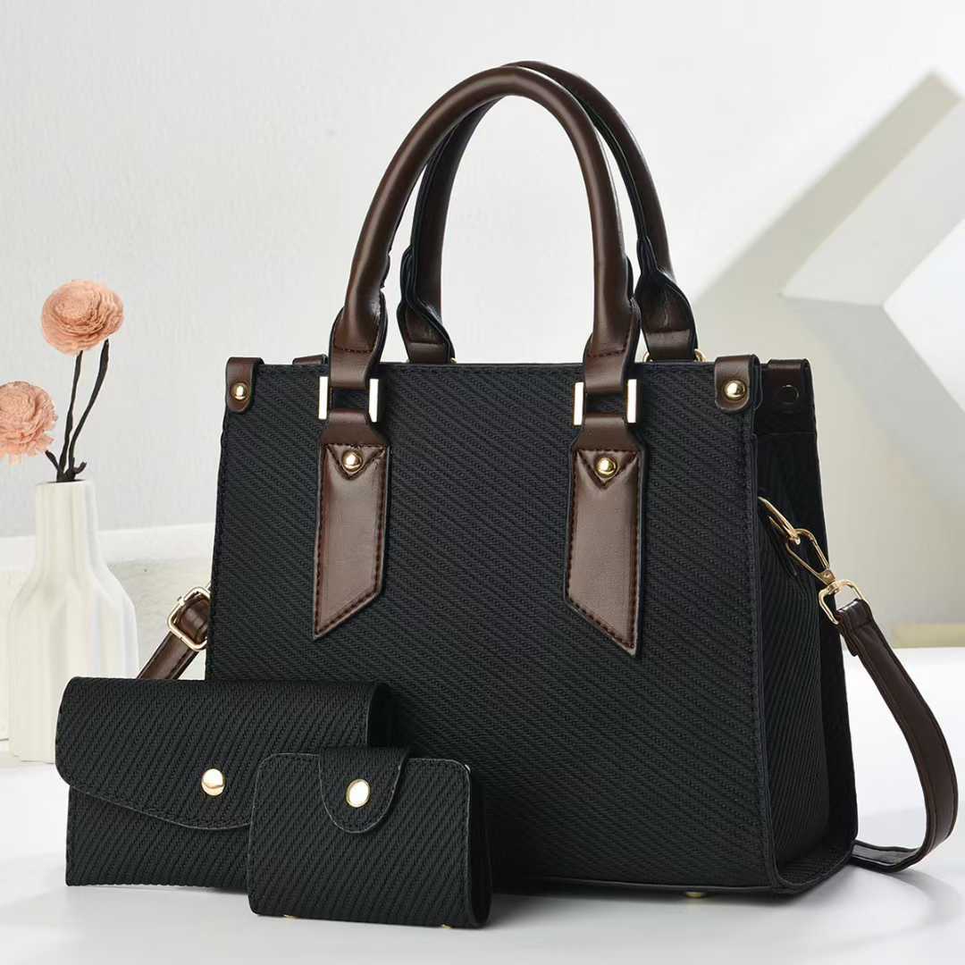 Women's tote bag with textured design and detachable clutch