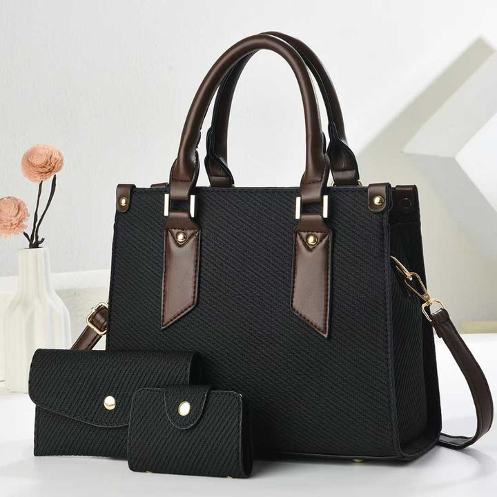 Women's tote bag with textured design and detachable clutch