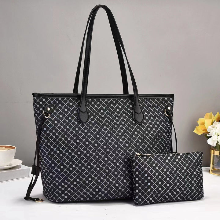 Women's elegant tote bag with detachable mini clutch