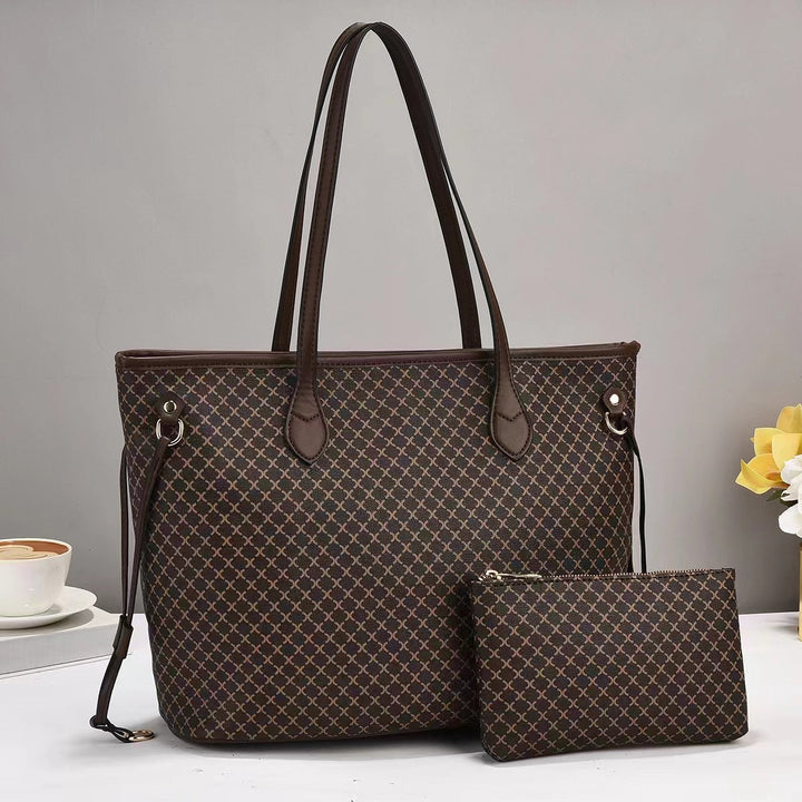 Women's elegant tote bag with detachable mini clutch