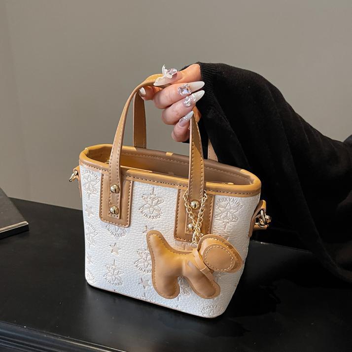 Women's Mini Handbag with Playful Dog Charm
