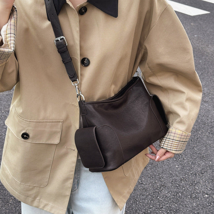 Women's shoulder bag made of high-quality synthetic leather with a stylish design