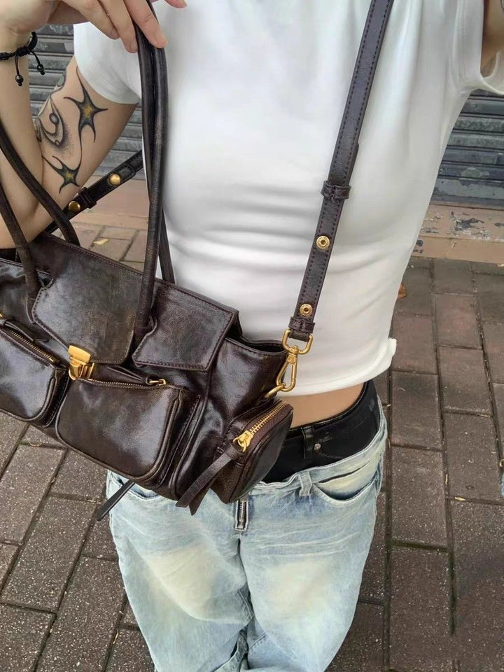 Retro Style Leather Handbag