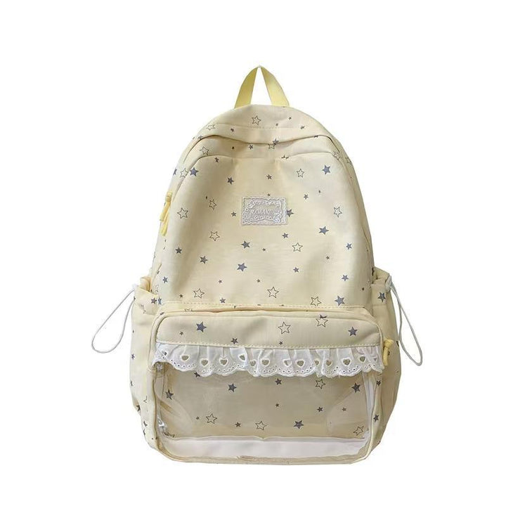 Star-Patterned Casual School Backpack