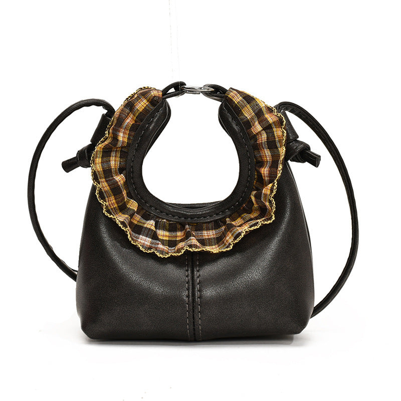 Women’s mini handbag with trendy ruffle design