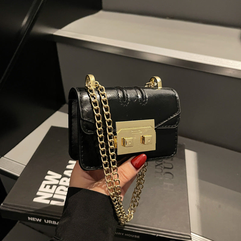 Women's mini handbag with elegant metal accents